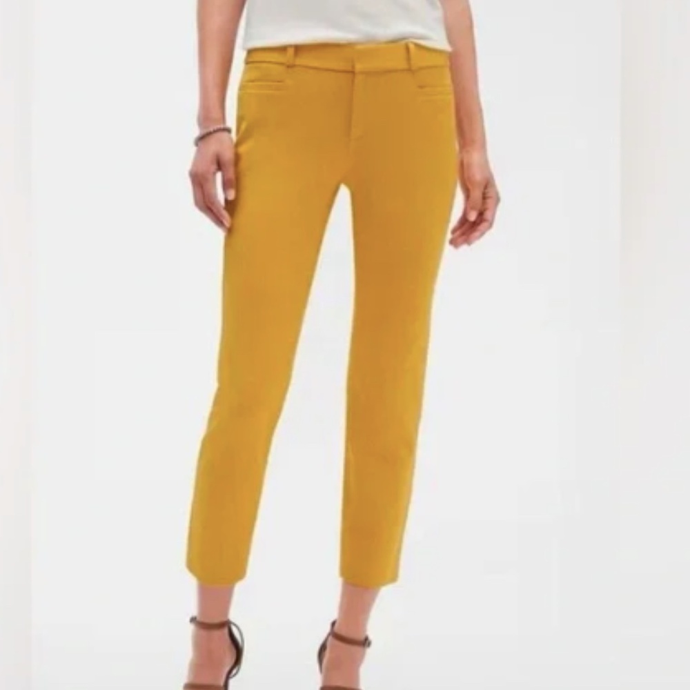 Banana Republic Factory Mustard Sloan Careerwear Crop Trouser Pants Size 14